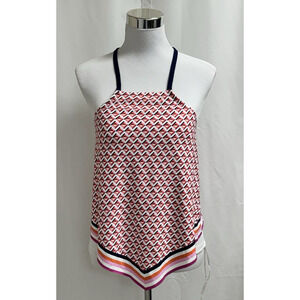Women’s Freshwater Swim Top Size Medium Pink Geometric Print